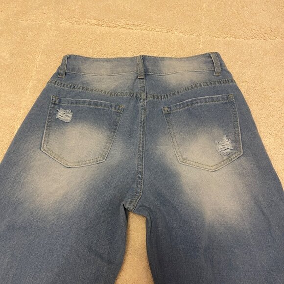 Distressed Blue Wide-Leg Denim Jeans‎ Medium Size - Picture 10 of 14